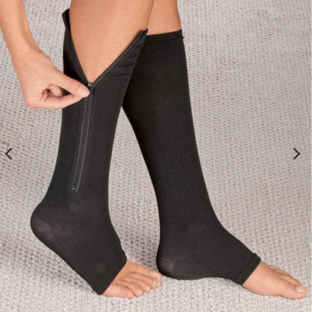Zipper UNISEX Compression Socks  - Zip Up Support Stockings ~ Easy to Wear!